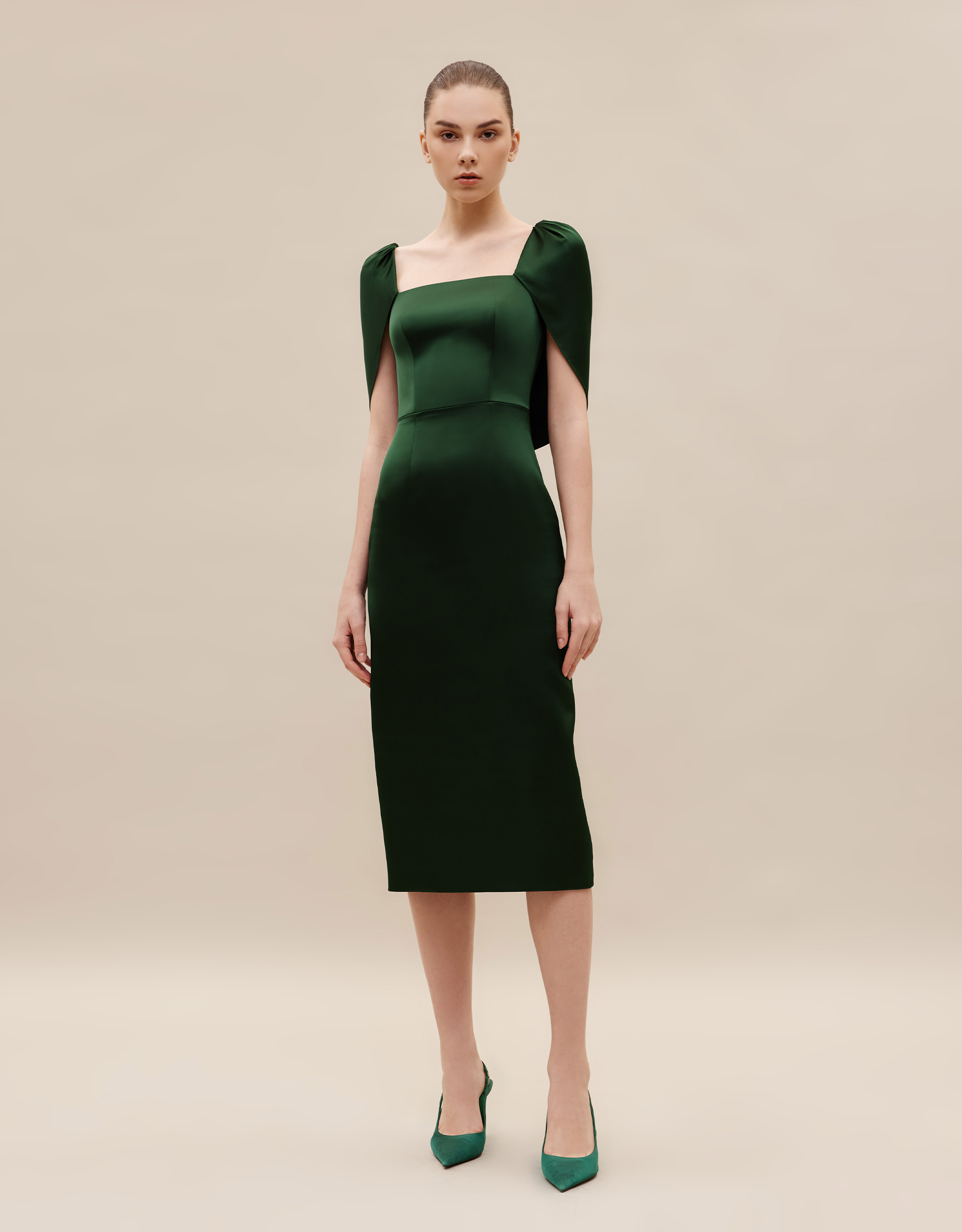 cape short sleeve dress Eya
