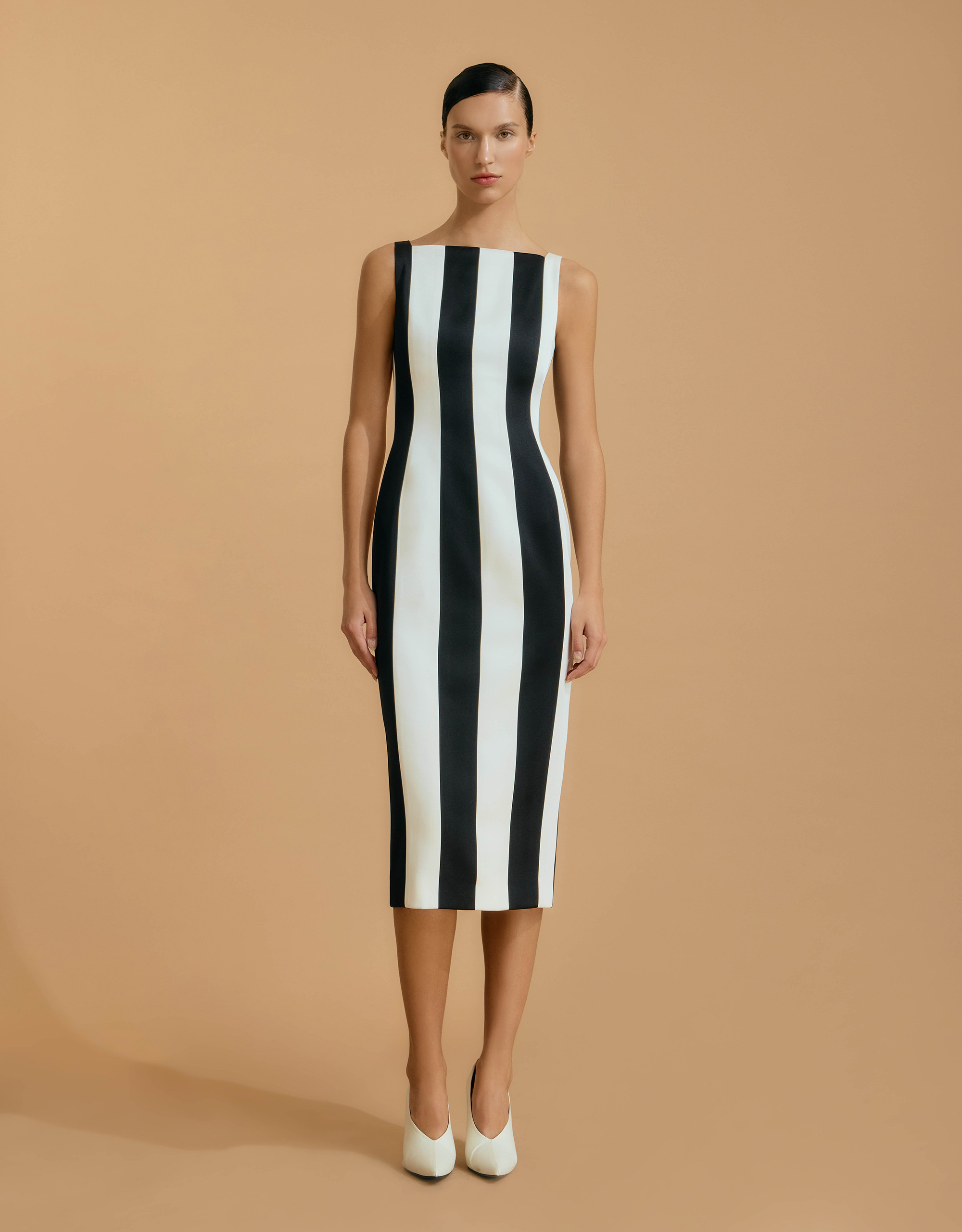 knee length dresses for ladies Half Collar Ruffle Pencil Dress – Aisize main image 1